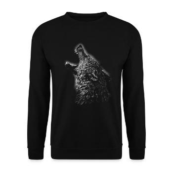 wolf - Unisex Sweatshirt - black - Front - Alina (178cm) & Michal (187cm)