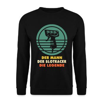 Slotracing Legende Slotcars Slotracer Slot Car - Unisex Pullover - Schwarz - Vorne - Alina (178cm) & Michal (187cm)