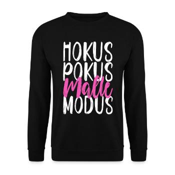 Hokus Pokus Malle Modus - Mallorca lustige Sprüche - Unisex Pullover - Schwarz - Vorne - Alina (178cm) & Michal (187cm)