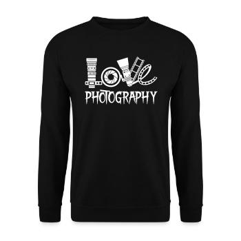 Love Photography - Unisex Pullover - Schwarz - Vorne - Alina (178cm) & Michal (187cm)