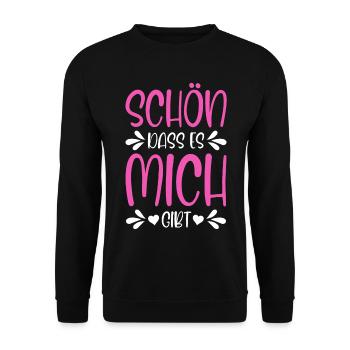 Schön dass es mich gibt - Unisex Pullover - Schwarz - Vorne - Alina (178cm) & Michal (187cm)