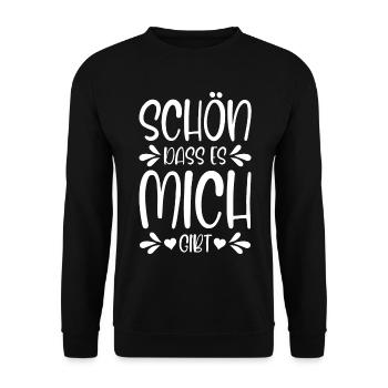 Schön dass es mich gibt - Unisex Pullover - Schwarz - Vorne - Alina (178cm) & Michal (187cm)