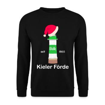 Weihnachten, Leuchtturm Bülk, Kieler Förde, Ostsee - Unisex Pullover - Schwarz - Vorne - Alina (178cm) & Michal (187cm)