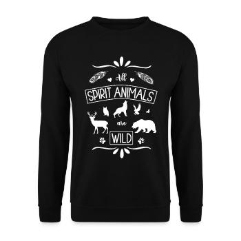 Tous les animaux spirituels sont des animaux spirituels sauvages - Sweat-shirt Unisexe - noir - Devant - Alina (178cm) & Michal (187cm)