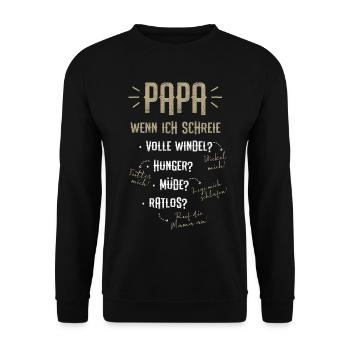 Papas Anleitung - Unisex Pullover - Schwarz - Vorne - Alina (178cm) & Michal (187cm)