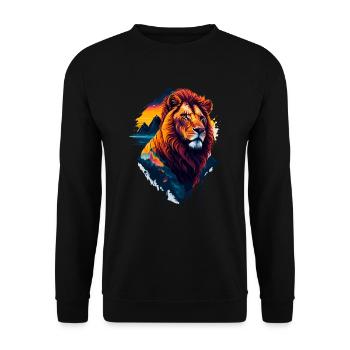 Abstract illustration of lion - Unisex Sweatshirt - black - Front - Alina (178cm) & Michal (187cm)