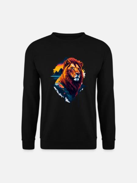 Abstract illustration of lion - Unisex Sweatshirt - black
