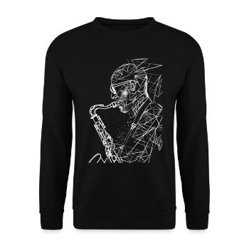 Croquis du saxophoniste - Sweat-shirt Unisexe - noir - Devant - Alina (178cm) & Michal (187cm)