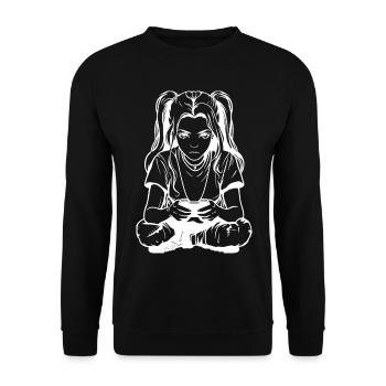 Gamer Girl Dessin - Sweat-shirt Unisexe - noir - Devant - Alina (178cm) & Michal (187cm)