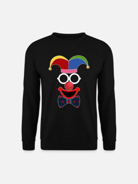 einfacher clown Karneval Fasching Maske - Unisex Pullover - Schwarz