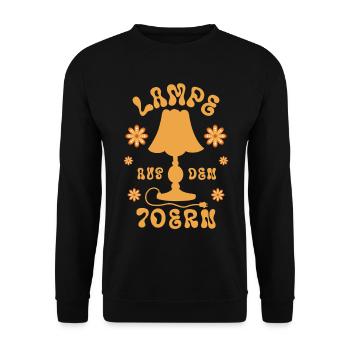 Lampe aus den 70ern - Unisex Pullover - Schwarz - Vorne - Alina (178cm) & Michal (187cm)