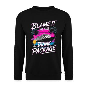 Humor Drinks Cruise Vacation - Unisex Sweatshirt - black - Front - Alina (178cm) & Michal (187cm)