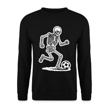 Skeleton Fußballspieler - Unisex Pullover - Schwarz - Vorne - Alina (178cm) & Michal (187cm)