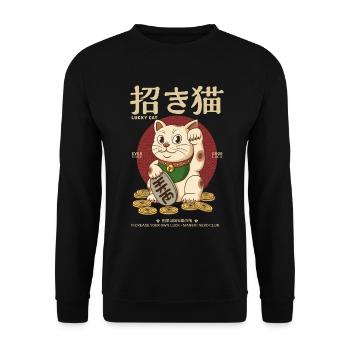 Maneki Neko - Unisex Sweatshirt - black - Front - Alina (178cm) & Michal (187cm)