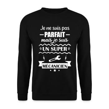 Super Mechanic Garage Tools Mechanic - Unisex Sweatshirt - black - Front - Alina (178cm) & Michal (187cm)