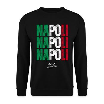 Naples Italy, souvenir of Naples - Unisex Sweatshirt - black - Front - Alina (178cm) & Michal (187cm)