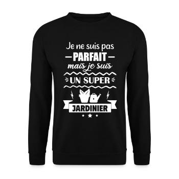 Nicht perfekt, aber toller Gärtner - Unisex Pullover - Schwarz - Vorne - Alina (178cm) & Michal (187cm)