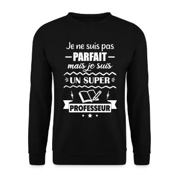 Nicht perfekt, aber toller Lehrer - Unisex Pullover - Schwarz - Vorne - Alina (178cm) & Michal (187cm)