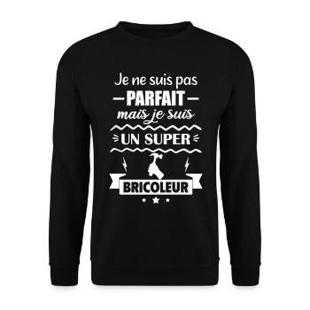 Pas parfait mais super bricoleur - Sweat-shirt Unisexe - noir - Devant - Alina (178cm) & Michal (187cm)