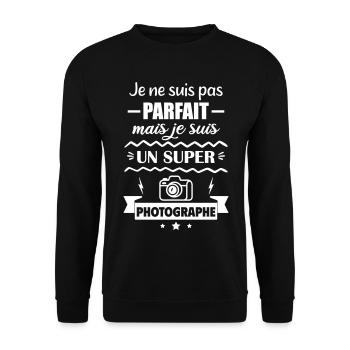 Pas parfait mais super photographe - Sweat-shirt Unisexe - noir - Devant - Alina (178cm) & Michal (187cm)