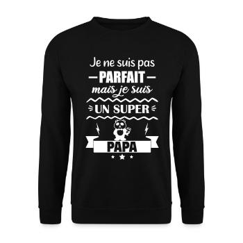 Not perfect but great dad dad gift father - Unisex Sweatshirt - black - Front - Alina (178cm) & Michal (187cm)