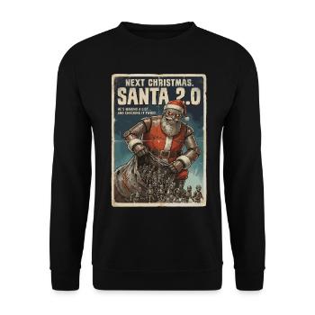 Santa 2.0 Cyborg - Unisex Sweatshirt - black - Front - Alina (178cm) & Michal (187cm)