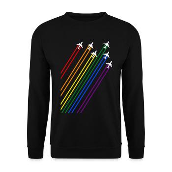 Avions à traînées arc-en-ciel - Sweat-shirt Unisexe - noir - Devant - Alina (178cm) & Michal (187cm)