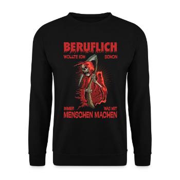 Professionnellement, j’ai toujours voulu avoir quelque chose à faire avec les gens - Sweat-shirt Unisexe - noir - Devant - Alina (178cm) & Michal (187cm)