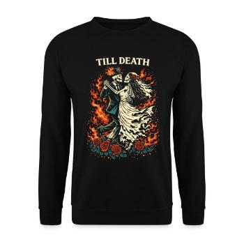 Till Death – Dark Valentine Skeleton Dance - Unisex Sweatshirt - black - Front - Alina (178cm) & Michal (187cm)