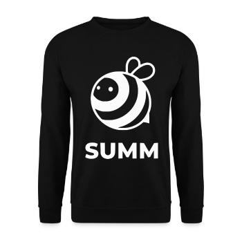 Summende Biene Icon-Design - Unisex Pullover - Schwarz - Vorne - Alina (178cm) & Michal (187cm)