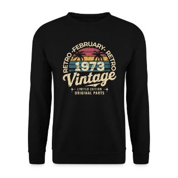 February 1973 | Awesome since February 1973 - Unisex Sweatshirt - black - Front - Alina (178cm) & Michal (187cm)