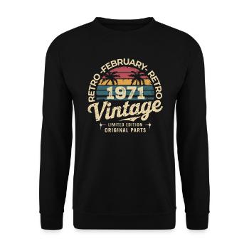 February 1971 | Awesome since February 1971 - Unisex Sweatshirt - black - Front - Alina (178cm) & Michal (187cm)