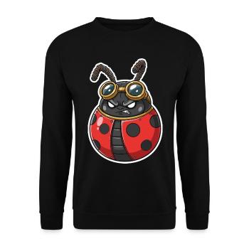 Steampunk Ladybug Red and Chrome Armor - Unisex Sweatshirt - black - Front - Alina (178cm) & Michal (187cm)