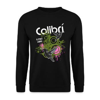 Liberté Colibris Urbains - Sweat-shirt Unisexe - noir - Devant - Alina (178cm) & Michal (187cm)