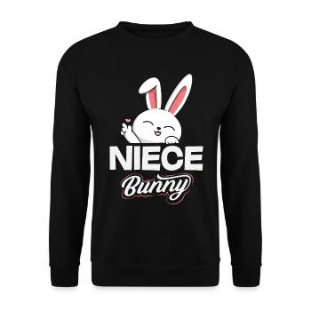 Joyeuse Pâques, douce chasse aux œufs du lapin, œufs de Pâques - Sweat-shirt Unisexe - noir - Devant - Alina (178cm) & Michal (187cm)