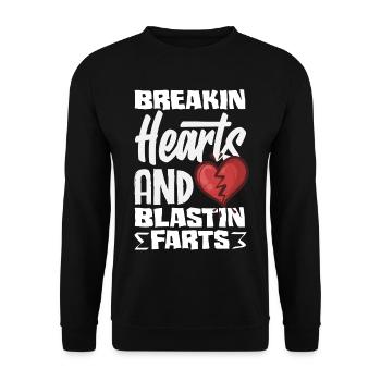 Retro Heart Valentine's Day Design Love - Unisex Sweatshirt - black - Front - Alina (178cm) & Michal (187cm)