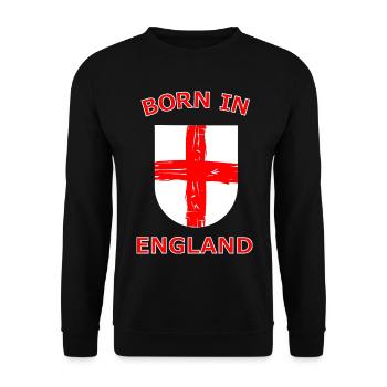 Né en Angleterre, Cross Shield - Sweat-shirt Unisexe - noir - Devant - Alina (178cm) & Michal (187cm)