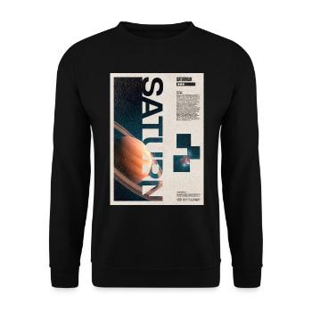 Saturn-Orbit-Poster - Unisex Pullover - Schwarz - Vorne - Alina (178cm) & Michal (187cm)