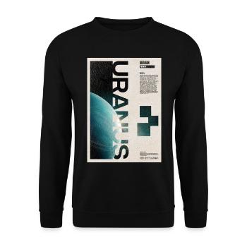 Uranus-Orbitaltypographie-Poster - Unisex Pullover - Schwarz - Vorne - Alina (178cm) & Michal (187cm)