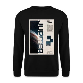 Jupiter-Glyphen-Nacht-Edition - Unisex Pullover - Schwarz - Vorne - Alina (178cm) & Michal (187cm)