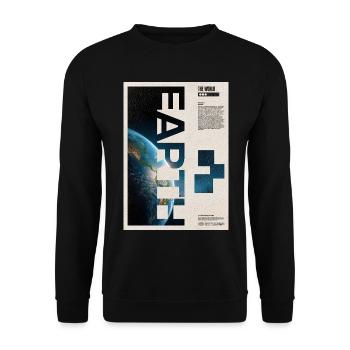 Earth Split Poster-Design - Unisex Pullover - Schwarz - Vorne - Alina (178cm) & Michal (187cm)