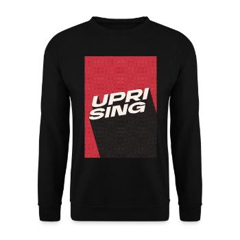 Uprising Fetter Retro-Winkeltext Kunst - Unisex Pullover - Schwarz - Vorne - Alina (178cm) & Michal (187cm)