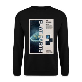 Flacherde-Theorie Moderne Kunst - Unisex Pullover - Schwarz - Vorne - Alina (178cm) & Michal (187cm)