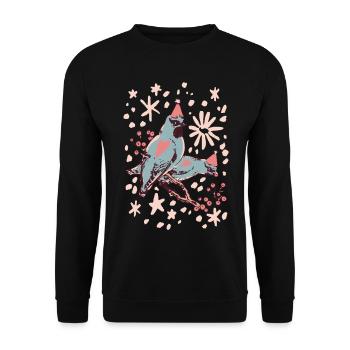 WEIHNACHTSVÖGEL - Unisex Pullover - Schwarz - Vorne - Alina (178cm) & Michal (187cm)