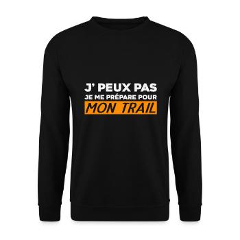 Je Peux Pas Je Me Prépare pour Mon Trail Humour - Sweat-shirt Unisexe - noir - Devant - Alina (178cm) & Michal (187cm)