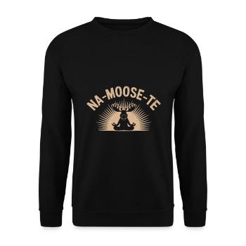 Moose Yoga Meditation - Unisex Sweatshirt - black - Front - Alina (178cm) & Michal (187cm)