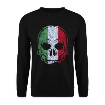 MMJ Italie Drapeau de crâne - Sweat-shirt Unisexe - noir - Devant - Alina (178cm) & Michal (187cm)