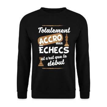 échecs et mat joueur d'échecs - Sweat-shirt Unisexe - noir - Devant - Alina (178cm) & Michal (187cm)