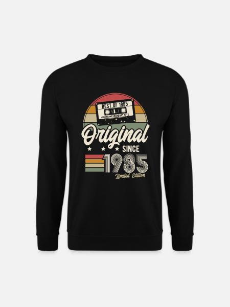 1985 Vintage Jahrgang Geburtstag Retro Geschenk - Unisex Pullover - Schwarz