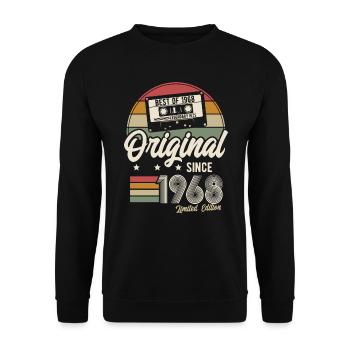 Original depuis 1968 Retro Vintage Anniversaire - Sweat-shirt Unisexe - noir - Devant - Alina (178cm) & Michal (187cm)